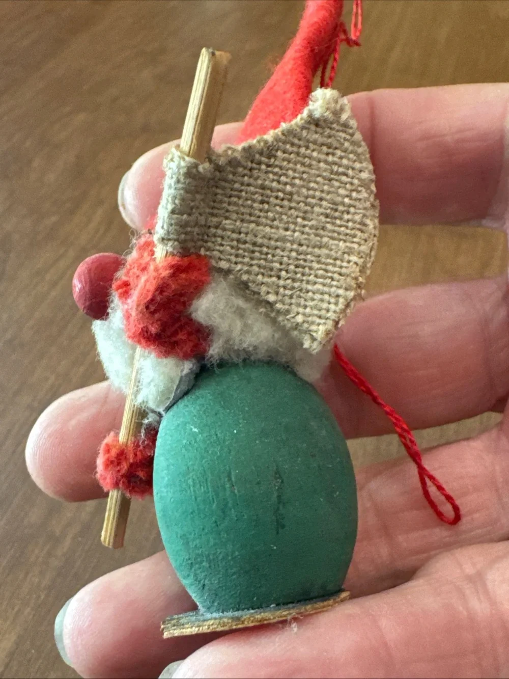 Holiness Denmark handcrafted gnome Christmas ornament vintage